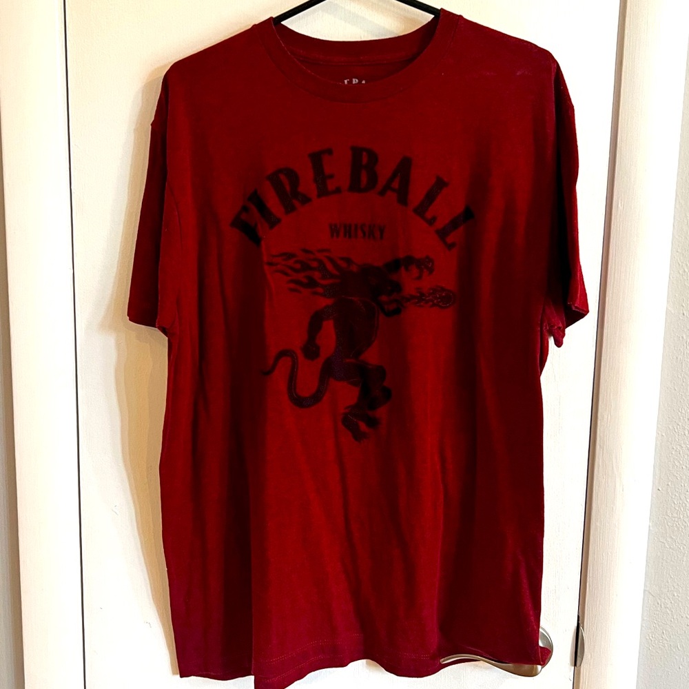 Men’s Fireball Whiskey T-Shirt, Size Large
